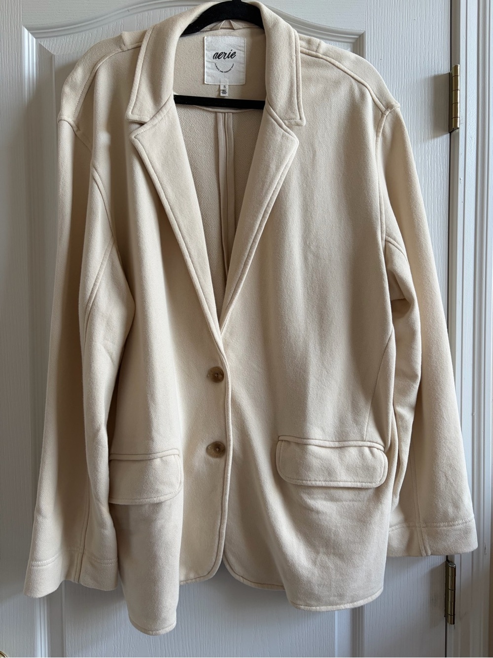 aerie Cream Single-Breasted Blazer